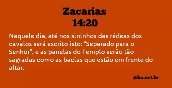 Zacarias 14:20 NTLH