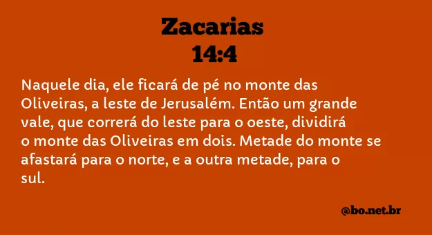 Zacarias 14:4 NTLH