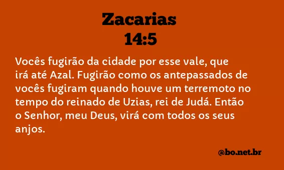 Zacarias 14:5 NTLH