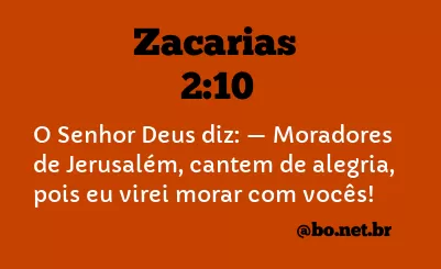 Zacarias 2:10 NTLH