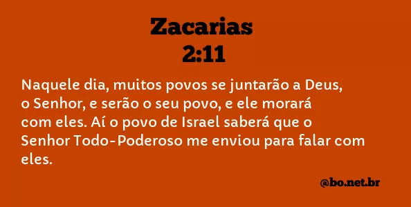 Zacarias 2:11 NTLH