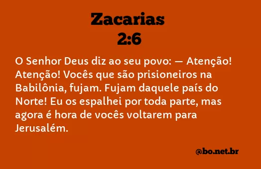 Zacarias 2:6 NTLH