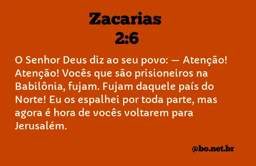 Zacarias 2:6 NTLH