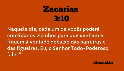 Zacarias 3:10 NTLH
