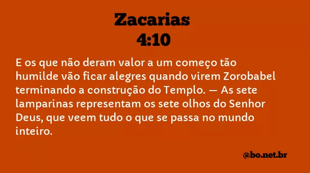 Zacarias 4:10 NTLH