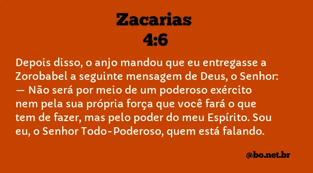 Zacarias 4:6 NTLH