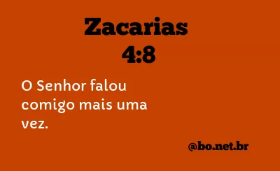 Zacarias 4:8 NTLH