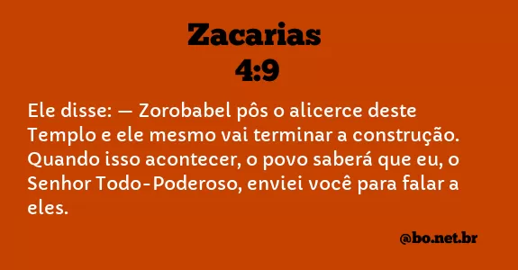 Zacarias 4:9 NTLH