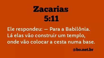 Zacarias 5:11 NTLH