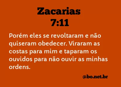 Zacarias 7:11 NTLH