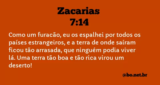 Zacarias 7:14 NTLH