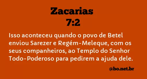 Zacarias 7:2 NTLH
