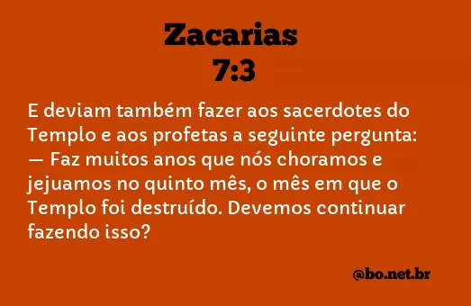 Zacarias 7:3 NTLH