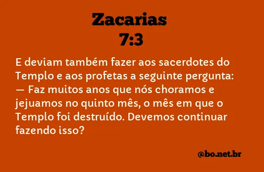 Zacarias 7:3 NTLH