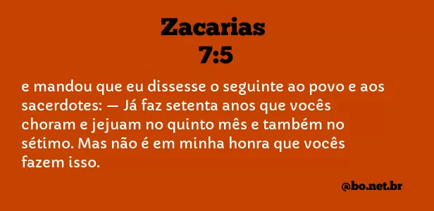Zacarias 7:5 NTLH
