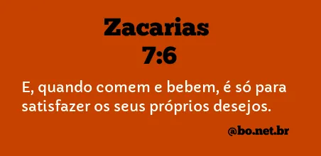 Zacarias 7:6 NTLH