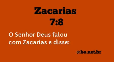 Zacarias 7:8 NTLH