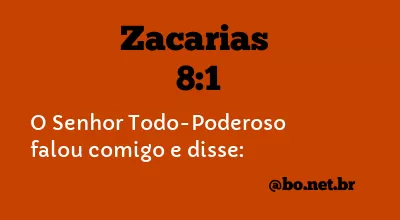 Zacarias 8:1 NTLH
