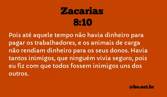 Zacarias 8:10 NTLH
