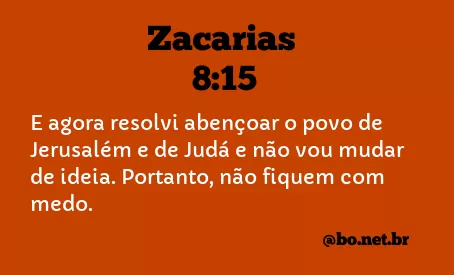 Zacarias 8:15 NTLH