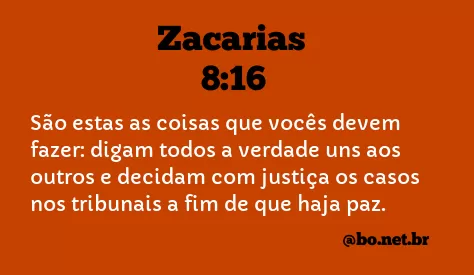 Zacarias 8:16 NTLH