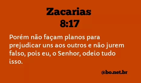 Zacarias 8:17 NTLH