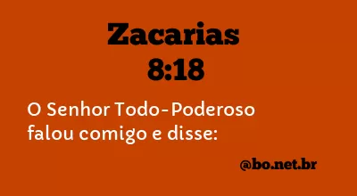 Zacarias 8:18 NTLH