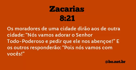 Zacarias 8:21 NTLH