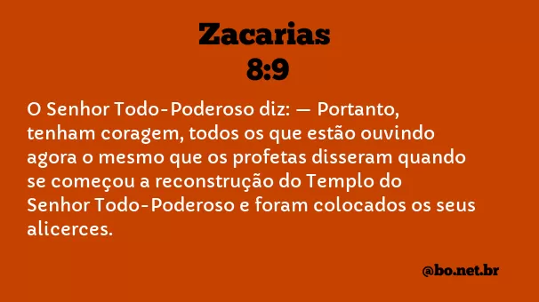 Zacarias 8:9 NTLH